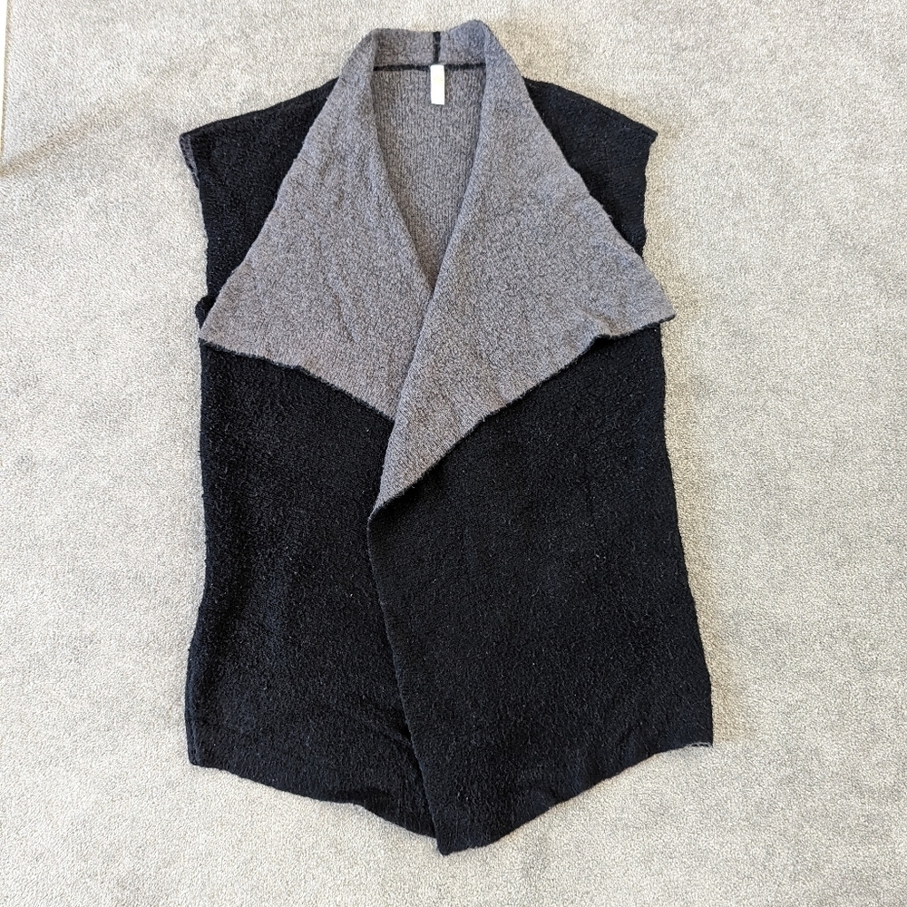 Lolë Wool Blend Open Front Cardigan Vest Sweater Women's One Size